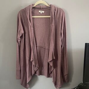 Mudd Women's Dusty Rose Hooded Cardigan